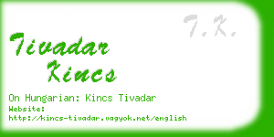 tivadar kincs business card